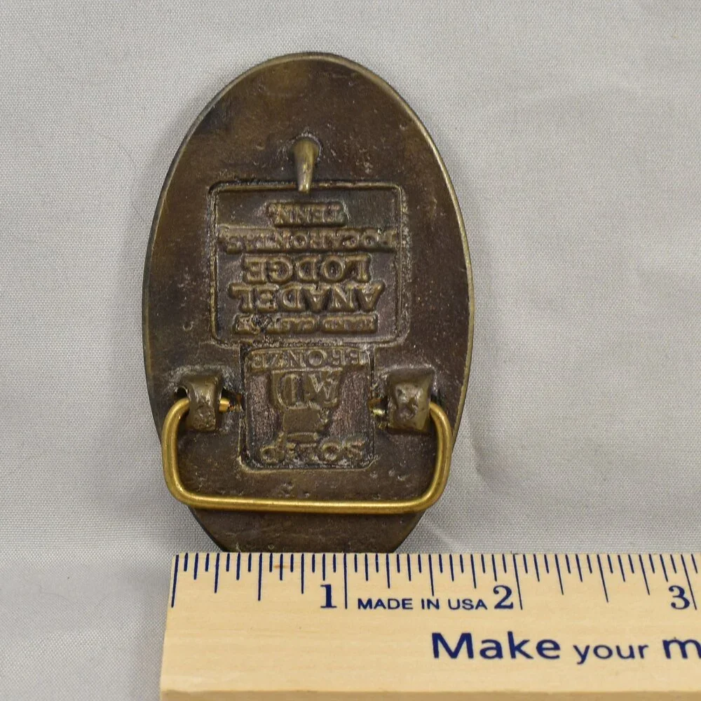 Belt Buckle Solid Bronze VFW Post 352 Life Member Mililani HI Hand Cast By Anade